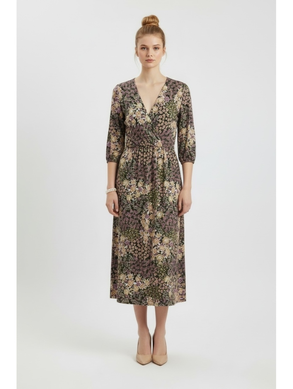Never Fully Dressed Pastel Botanical Floral Midi Maxi Dress - Size 10 - EUC